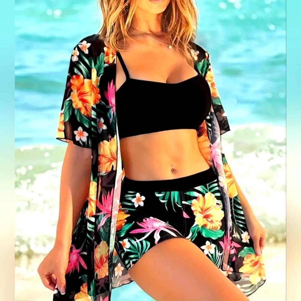 Ladies 3ps tropical swimsuit